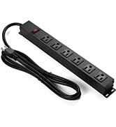 6 Outlets Metal Power Strip, Wall Mount Heavy Duty Power Outlet with Switch, Aluminum Alloy House...