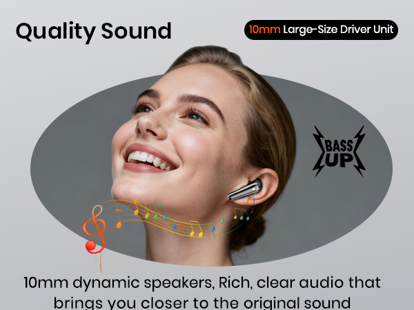 ENC Noise Cancelling Mic, IPX5 Waterproof Earphone for Workout/Running