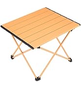 Tesouro Portable Camping Table,Folding Side Table Aluminum Top for Outdoor Cooking, Hiking, Trave...