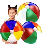 4E's Novelty Beach Balls [3 Pack] 20" Inflatable Beach Balls for Kids - Pool Games Toys for Kids ...