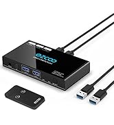 USB 3.0 Switch 2 Computers Share 4-Port USB3.1 USB3.0 - Select 2 PC by One Panel Button or IR Rem...