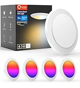 Lumary Smart Flush Mount Ceiling Lights 5/6 Inch, 13W RGBWW WiFi LED Disk Light, Color Changing 2...