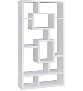 Donext 7-Tier Bookshelf with 10-Open Shelf, Tall Bookcase Wood and Metal Book Shelf Storage Shelv...