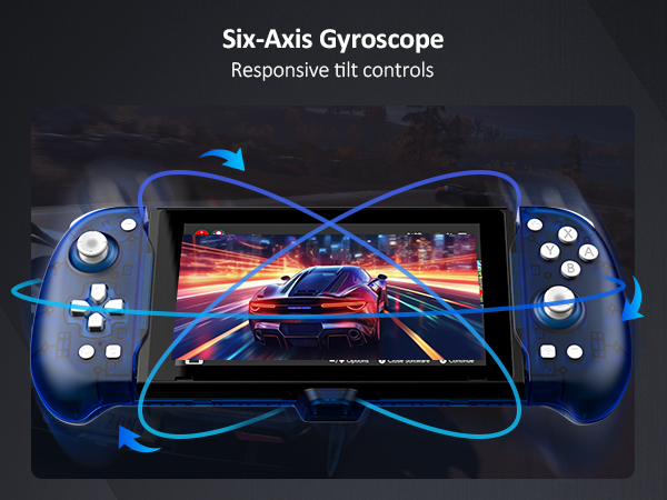 The 2163 Switch GripCon controller can utilize six-axis motion sensing function in games.