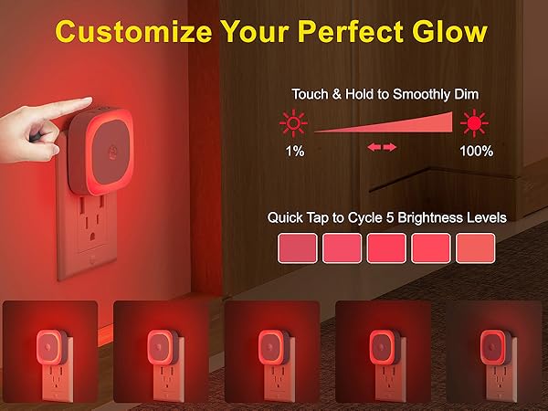 dimmable red night light