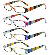 Kerecsen Women's Reading Glasses 4 Pairs Ladies Fashion Spring Hinge Readers