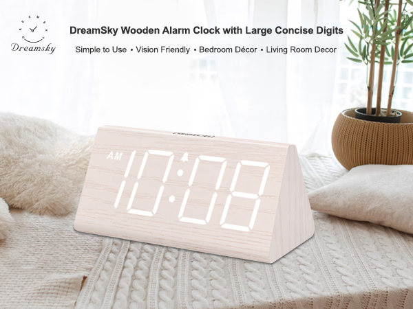 wood alarm clock