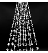 6.6 Feet Pretty Beads Garland Clear String of Crystal Beads Strands Hanging Ornaments for Door Cu...