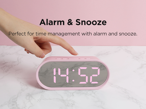 pop mirror cute pink led desk clock decorative clock girls kids clock
