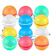 SOPPYCID 12 Pcs Reusable Water Balloons, Pool Beach Water Toys for Boys and Girls, Outdoor Summer...