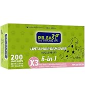 Dr.Easy LINT &amp; HAIR REMOVER Pet HUGESHEETS with 3X Dryer Sheets, PINK FRESH, 200 Count,PLANT&amp;MINE...
