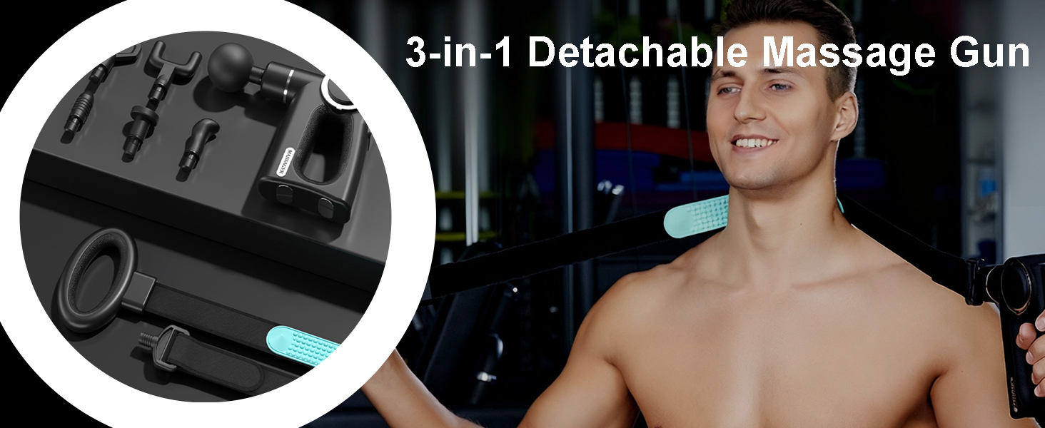 3-in-1 Detachable Massage Gun with Heat