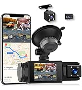 METEESER 360 Degree View 3 Channel Dash Cam,IPS 1080P Dash Camera for Cars, Built-in GPS WiFi Nig...
