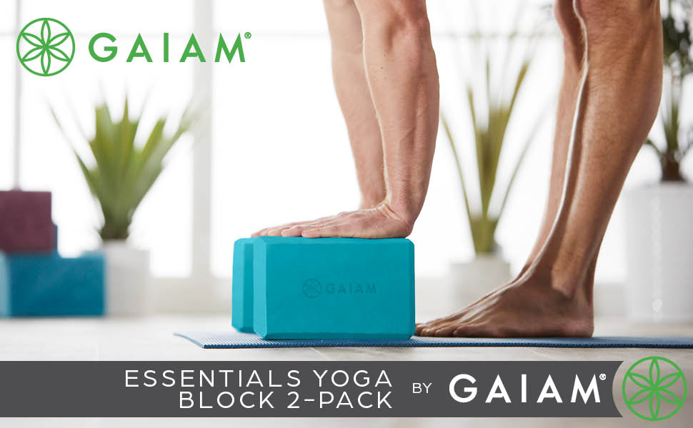 Gaiam yoga block 2-pack, foam blocks, pilates equipment