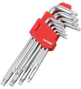HAUTMEC Torx Allen Wrench Set, 9PCS Star Allen Key Set, T10-T50 Star Allan Wrench Sets, CR-V Stee...