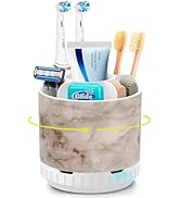 GFWARE Marble Toothbrush Holders - 360° Rotating Detachable 6 Slots Kids Electric Toothbrush and ...