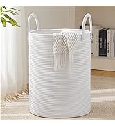 YOUDENOVA Woven Rope Laundry Hamper Basket, 58L Tall Luandry Basket, Baby Nursery Hamper for Blan...