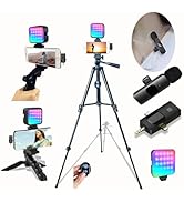 Carrotech for iPhone Vlogging Kit, Vlogging Kit for Andriod Phone with Two Tripods RGB Light Lava...