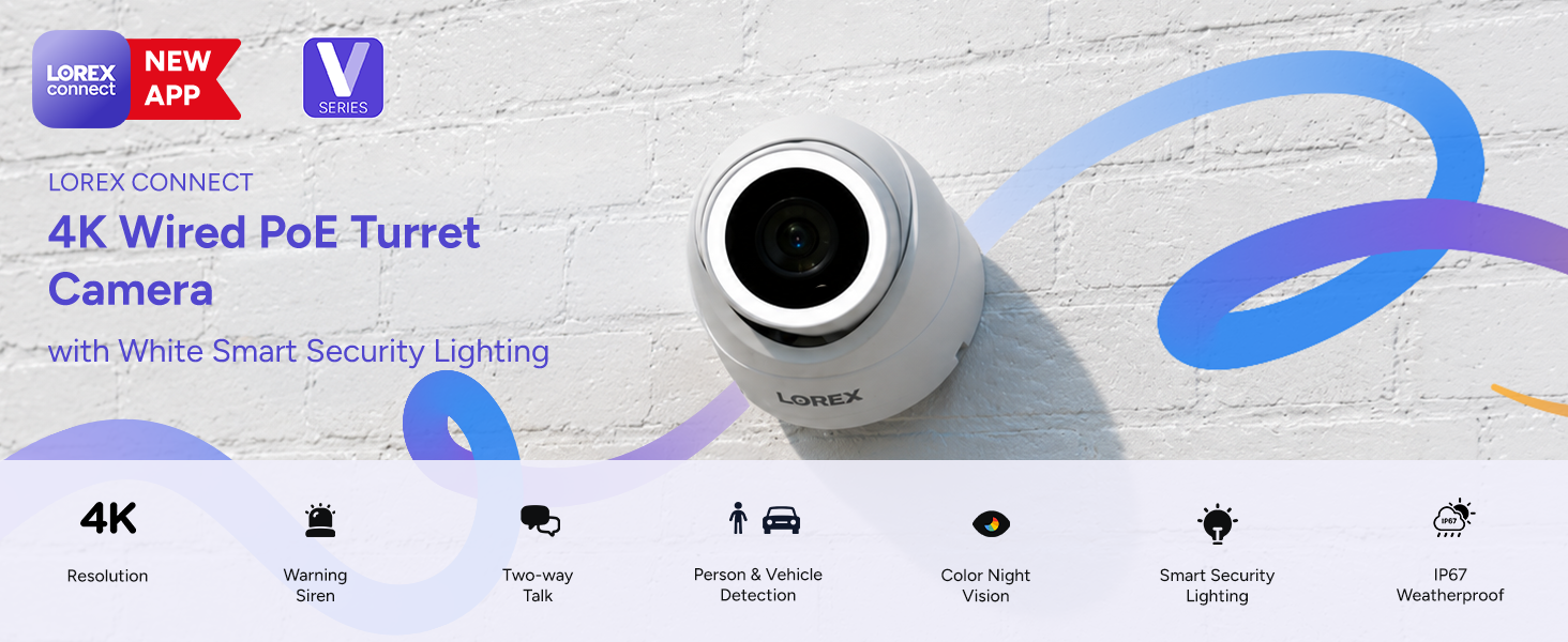 Lorex Connect 4K Wired PoE Turret Camera