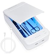 Nail Tool Sterilizer with Blue Light,LXIANGN Portable USB Sterilizating Box for Manicure Salon,Tw...