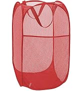 Larpur Popup Mesh Laundry Basket, Collapsible and Portable Clothes Washing Laundry Hamper with Re...