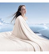 MUXHOMO Cooling Comforter, Queen Size Cooling Blanket, Beige | Nylon-Spandex Fabric, Viscose Made...
