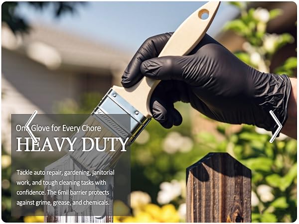 gloves disposable food nitrile prep grade safe cleaning rubber black chemical resistant heavy duty