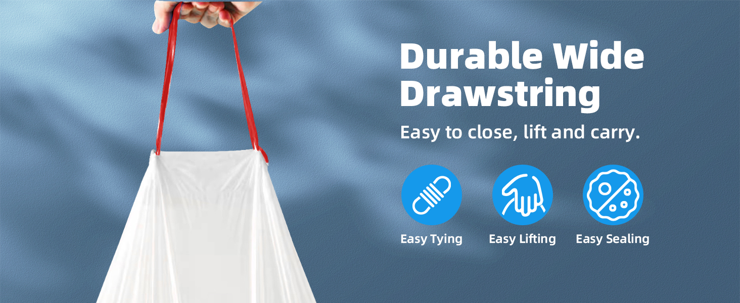 1.6 Gallon Drawstring Trash Bags