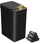 LJIACLEA 4 Gallon Bathroom Smart Touchless Trash Can for Kitchen Automatic Motion Sensor Rubbish ...
