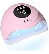 WEVILI UV LED Nail Lamp, 72W Nail Dryer for Gel Polish with 24 LED Beads 3 Timer Setting, Profess...