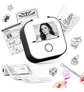 Mini Sticker Printer, T02 Print Pods Mini Printer Thermal Sticker Maker Machine, Bluetooth Inkles...