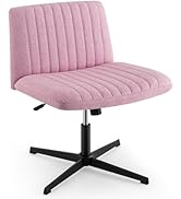 COSTWAY Criss Cross Legged Chair, Modern Armless Desk Chair w/Wide Seat &amp; 120°Rocking, Height Adj...