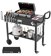 VEVOR Outdoor Grill Cart, 31.0 x 17.0 inch Tabletop Size Grilling Table, Foldable Outdoor Cooking...