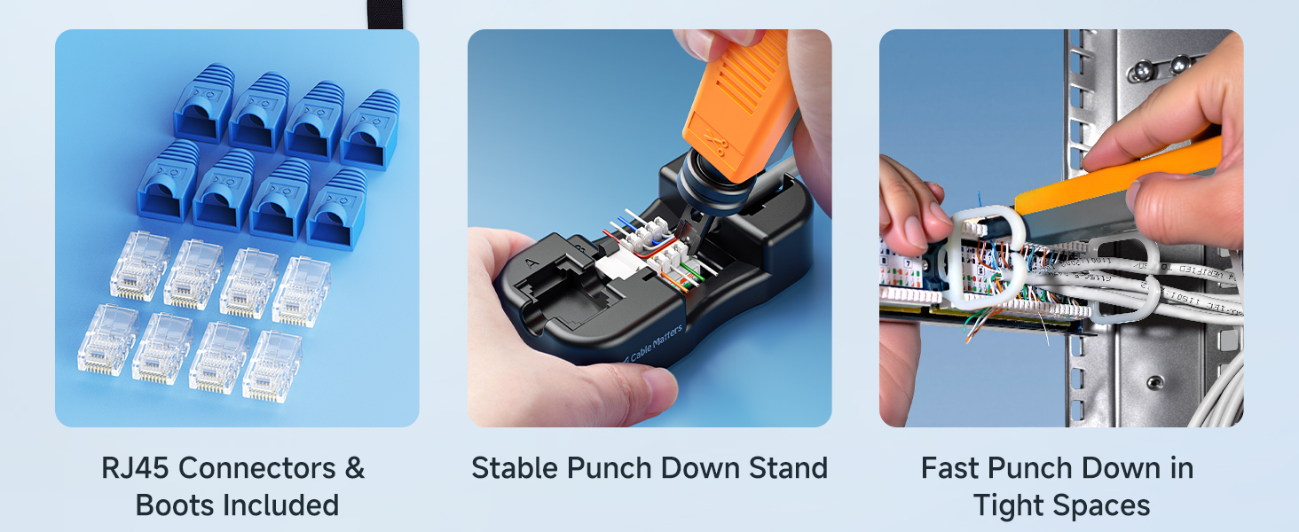 Cable Matters 7-in-1 Network Tool Kit with RJ45 Ethernet Crimping Tool, Punch Down Device