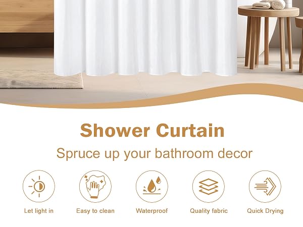 white shower curtain liner