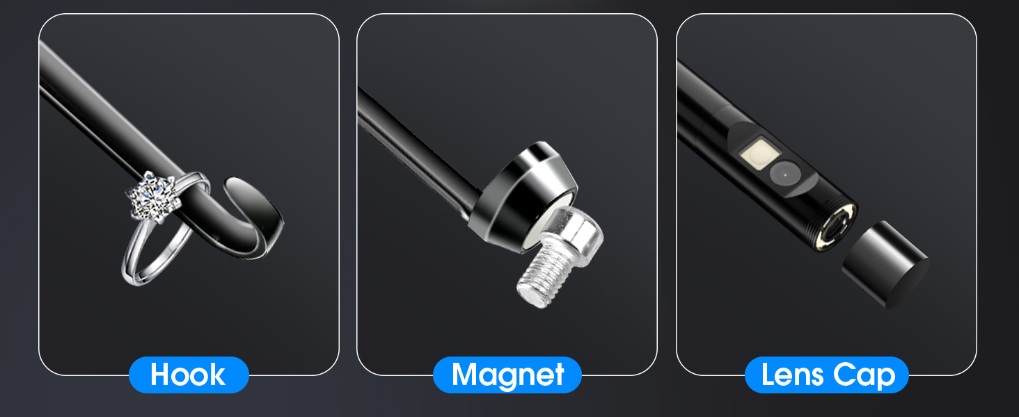 Endoscope with Light, 1920P HD Borescope, IP67 Waterproof Inspection Tool 7