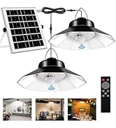 Aqonsie Solar Shed Lights Indoor Outdoor Dual Solar Pendant Daytime Work Lights with 3 Colors Tem...
