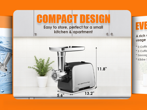 CHEFFANO electric meat grinder for home use compact design