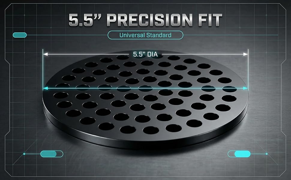 5.5-Inch Cast Iron Round Drain Cover, precise size for standard 5.5&amp;#34; drain replacement