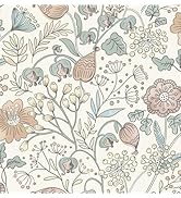 HeloHo Peel and Stick Wallpaper Floral Boho Contact Paper Self Adhesive Removable Waterproof Wall...