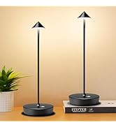 Tpczqj Set of 2 Rechargeable Cordless Table Lamp, 6000mAh LED Battery Operated Desk Lamp 3 Color ...