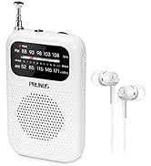 PRUNUS J-777 Pocket Radios Portable AM FM Small Walkman Radio with Best Reception, 2 AAA Battery ...