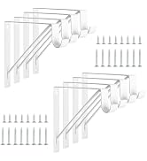 KOVOSCH 8 Pack Heavy Duty Closet Shelf &amp; Rod Brackets, Wall Mounted Closet Shelf Brackets, 11 x 1...