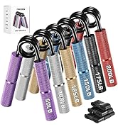 Hozzen Grip Strength Trainer, 6 Pack Grip Strength Trainer Set (50-350LB), No Slip Hand Grip Stre...