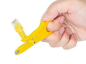 WEETOTUNG Yellow Network Cable RJ45 Cat6 Cat5 Cat5e Plastic Cover Stripper Sharp Cut Easy Use