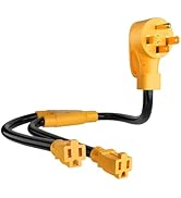 MECMO 50 Amp to (2)x 110V 15 Amp Household Outlet RV Y Adapter Power Cord, 10/3 STW NEMA 14-50P M...