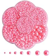 5800Pcs Half Pearls for Crafts, Flatback Pearls for Artwork Making, DIY Rhinestones Accessory Nai...