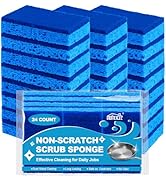 HOMEXCEL Sponges Kitchen 24pcs, Non-Scratch Scrub Dish Sponge Safe on Non-Stick Cookware, Dual Si...