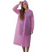 Loomluxe EVA Raincoat for Adults - Reusable Transparent Poncho, Waterproof &amp; Breathable Rain Wear...
