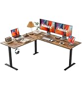 Agilestic L Shaped Standing Desk Adjustable Height, Electric Corner Standing Desk, 63 x 55 inch S...
